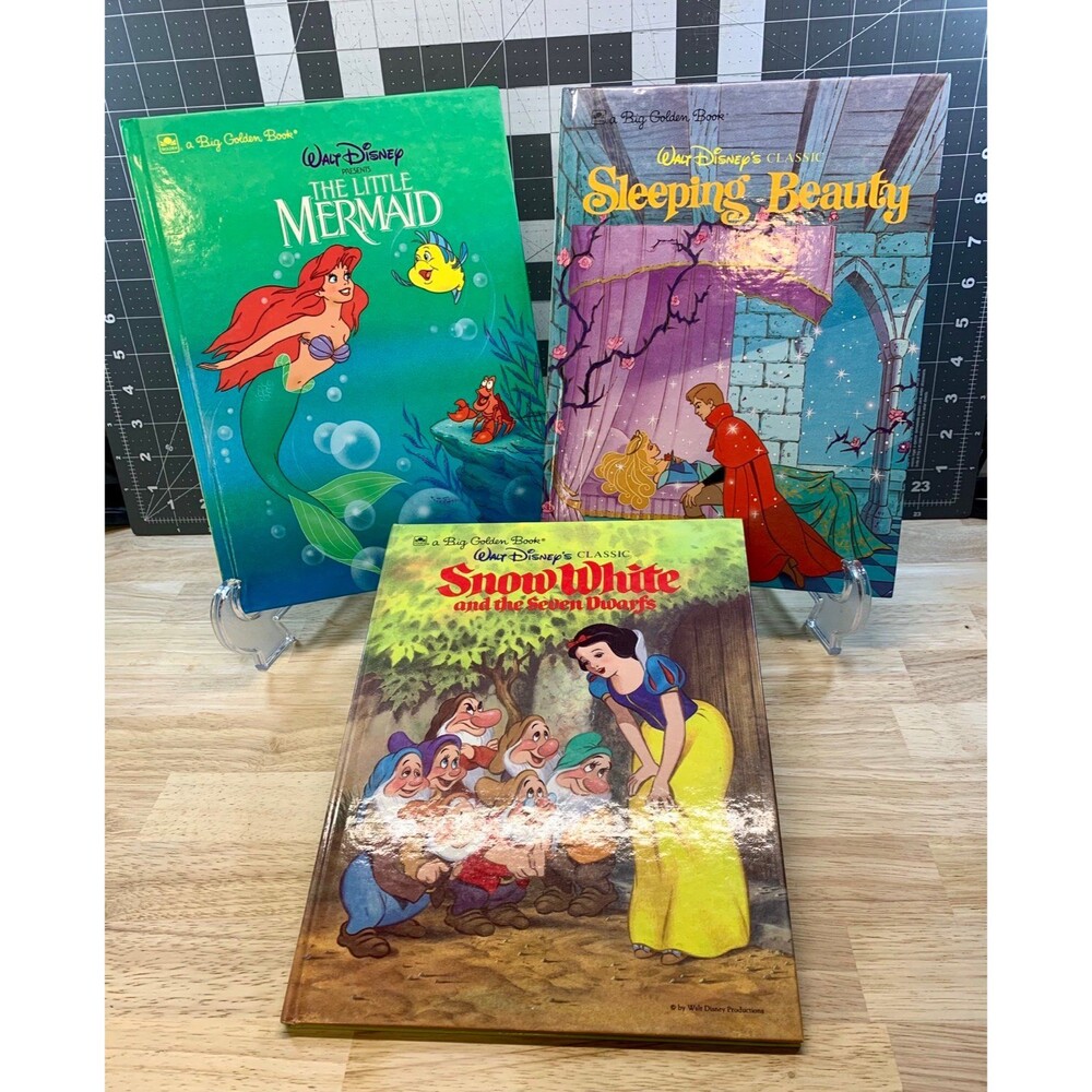 Disney - A Big Golden Book - Princess 3 Book Bundle - Vintage